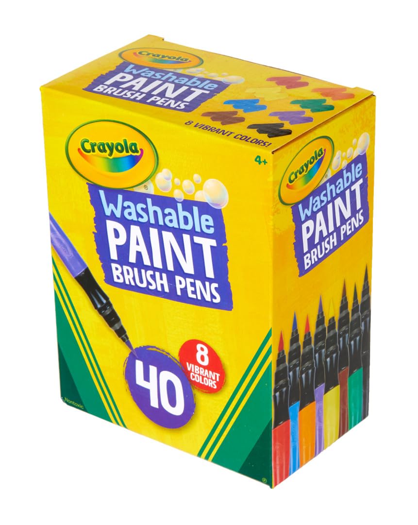 Crayola Washable No-Drip pens: easy cleanup from skin and clothes.