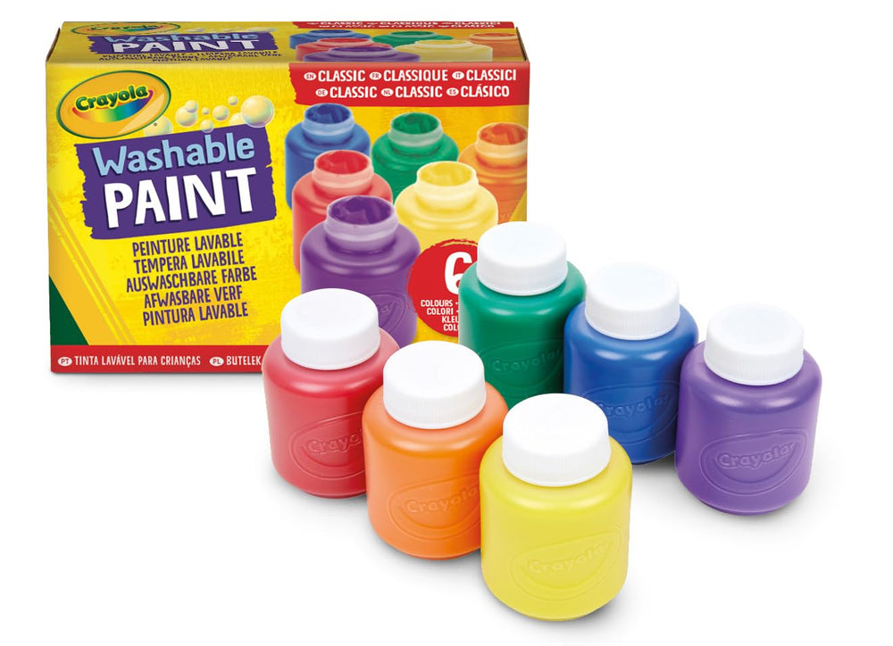 Crayola Washable Paint blue bottle for vibrant, kid-friendly art at home