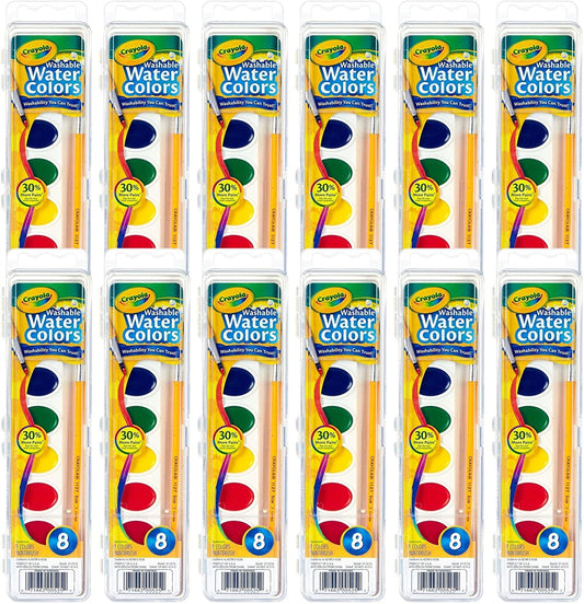 Crayola washable watercolor 12-set bulk pack for classrooms and group projects.