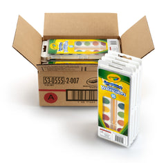 Crayola washable watercolor set front view with brush for classroom use