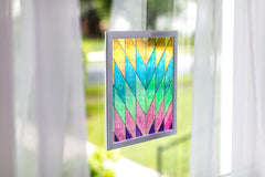 Crayola Window Markers on tiles and frames; safe, non-toxic for kids