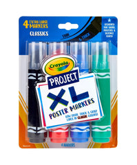Crayola XL Poster Markers in four classic colors for bold signs