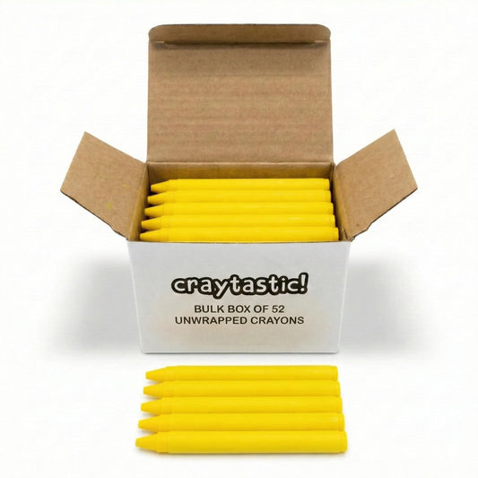 Craytastic yellow unwrapped crayons bulk pack for vibrant art projects.