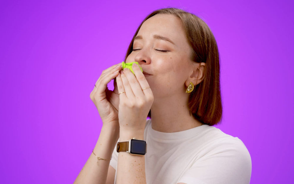 Crazy Aaron's Thinking Putty Crisp Apple offers soothing soft texture for hands-on creativity.