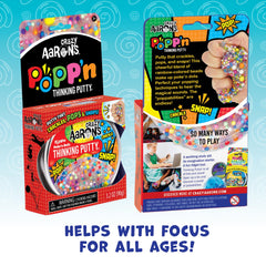 Kids and adults popping beads with Crazy Aaron's Poke N Dots putty.