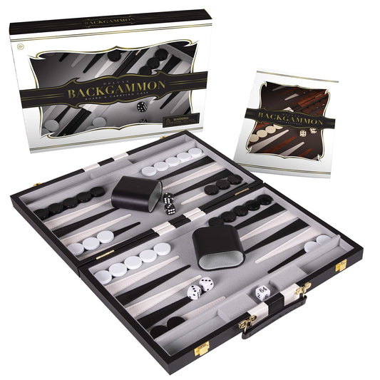 Crazy Games premium backgammon board closed for portable travel and easy carrying