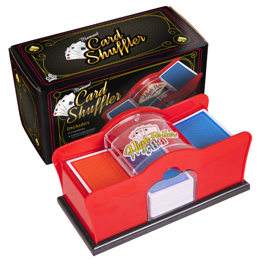 Crazy Games red manual card shuffler durable construction for long sessions