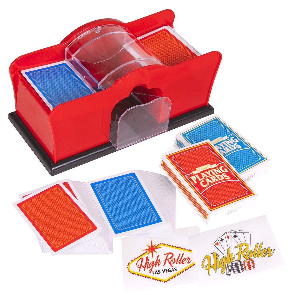 Crazy Games red manual card shuffler portable design for travel games