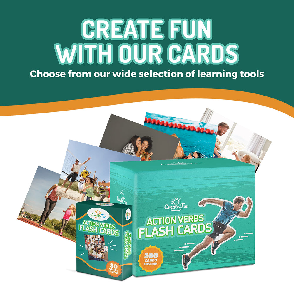 CreateFun packaging and cards designed for classroom and home use.