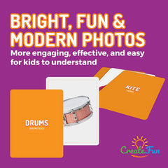 CreateFun Go Together flashcards aid ESL learners in picture-based vocabulary building.