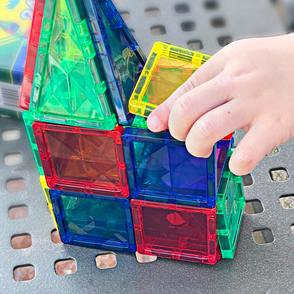 Durable magnetic tiles designed for little hands with easy grip