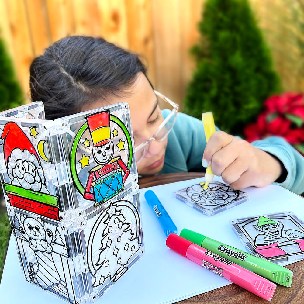 CreateOn Crayola PaintOn Holiday tiles with easy-grip pieces for tiny hands