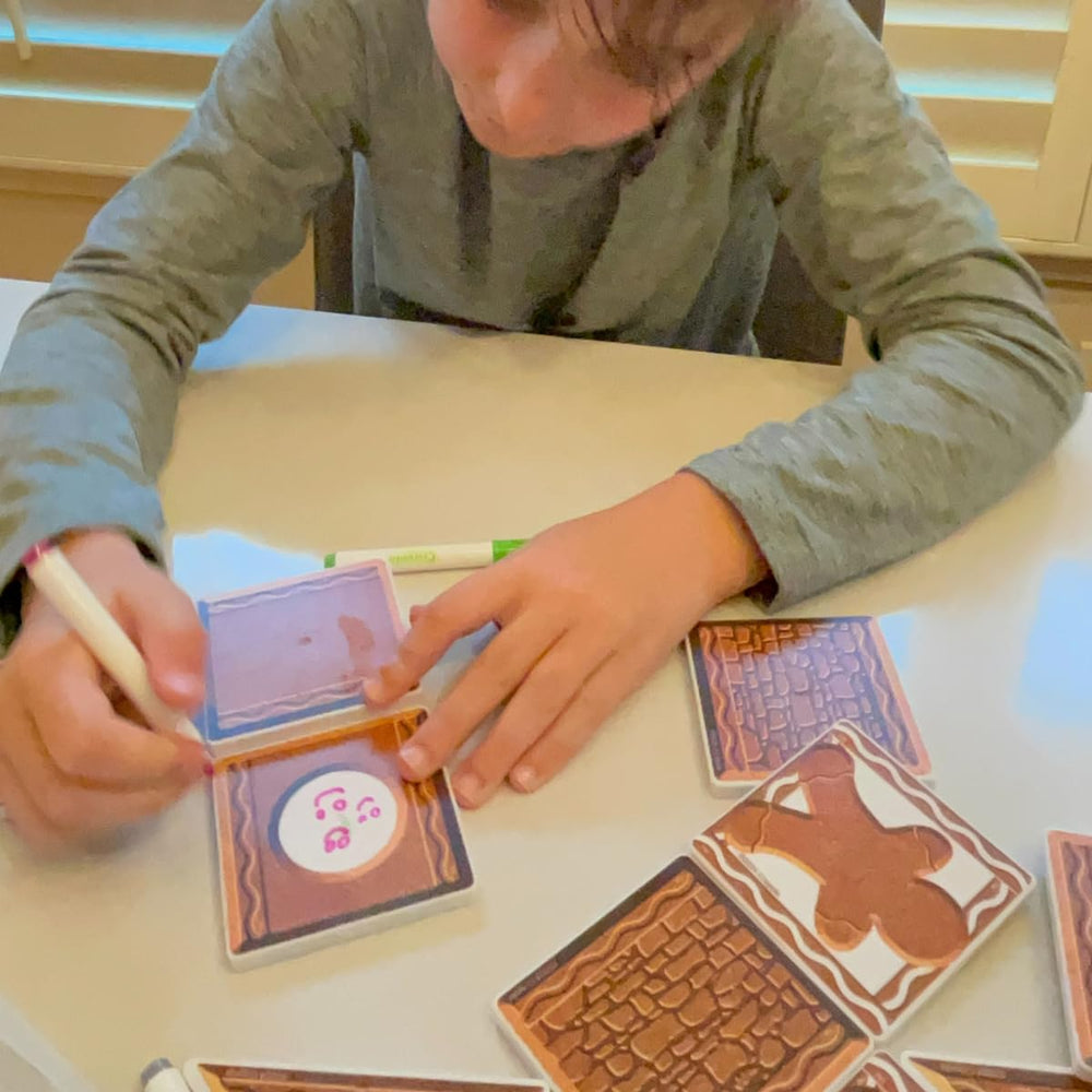 Magnetic Gingerbread House tiles promote safe, mess-free construction fun.