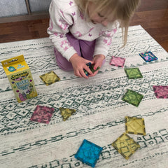 CreateOn travel-friendly magnetic tile toy used during flights and road trips