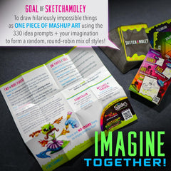 Createures SketchaMoley round robin play encourages collaboration and endless doodles