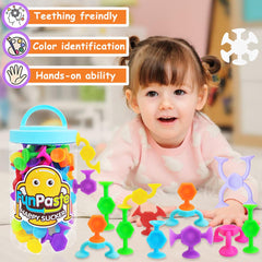 CreateView 48-piece suction toy set ready for bath, travel, and classroom activities