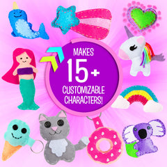 Creative Kids Felt Sewing Kit rainbow panel supports colorful projects.
