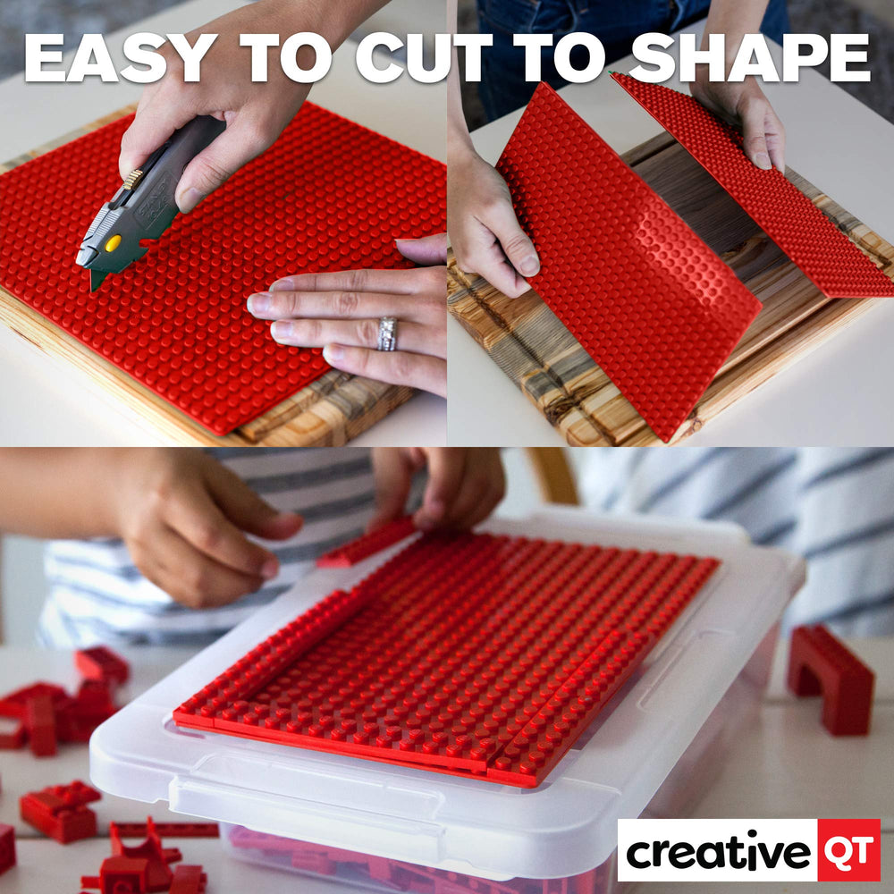 Creative QT stem play baseplate with blue surface for hands-on learning.