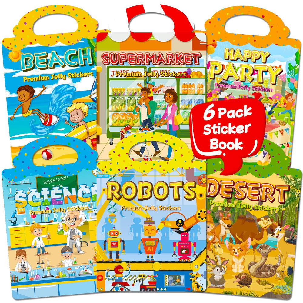 Creativetrees jelly sticker book beach theme for travel-friendly creative play for toddlers