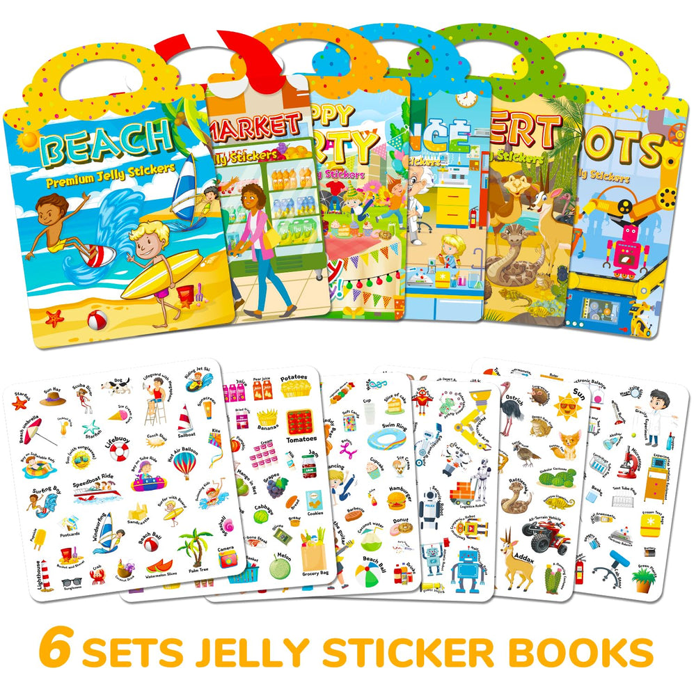 Creativetrees jelly sticker book washable surfaces shows stickers can be cleaned after mess