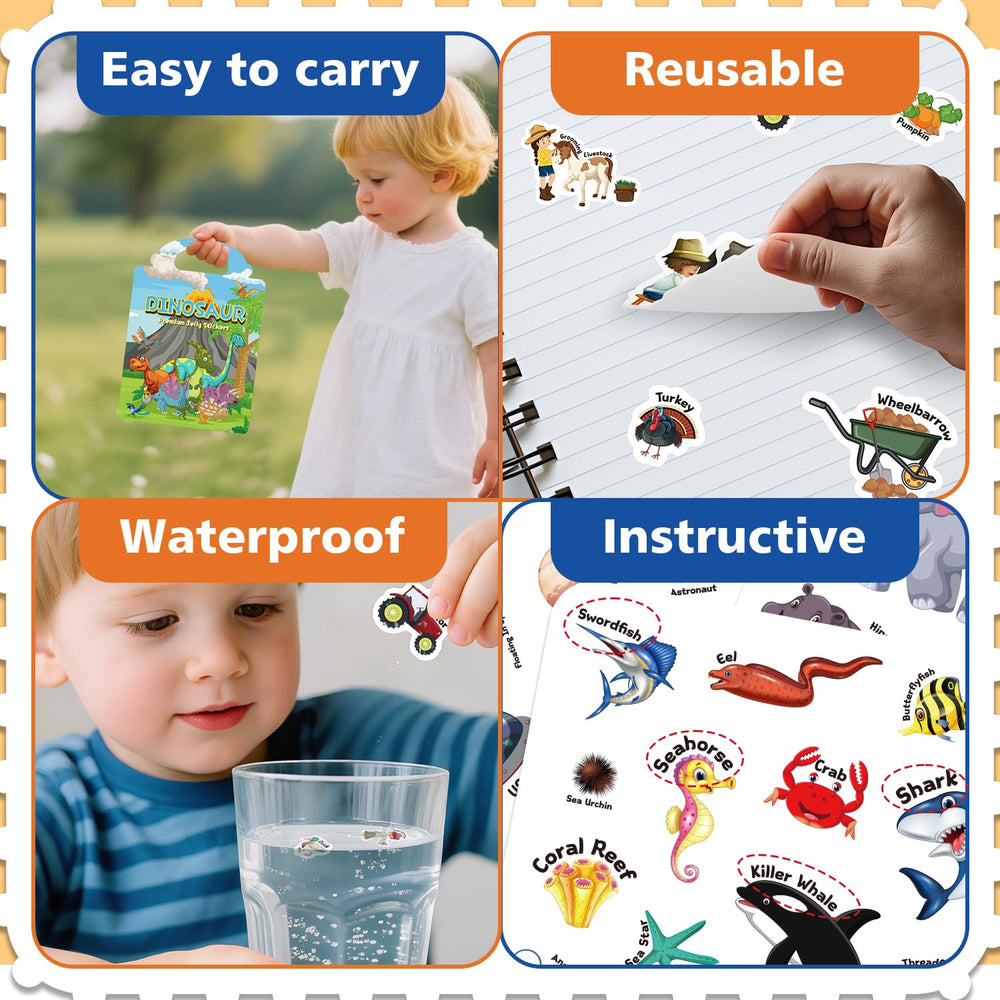 Creativetrees sticker book dinosaurs: durable jelly stickers that cling without residue.