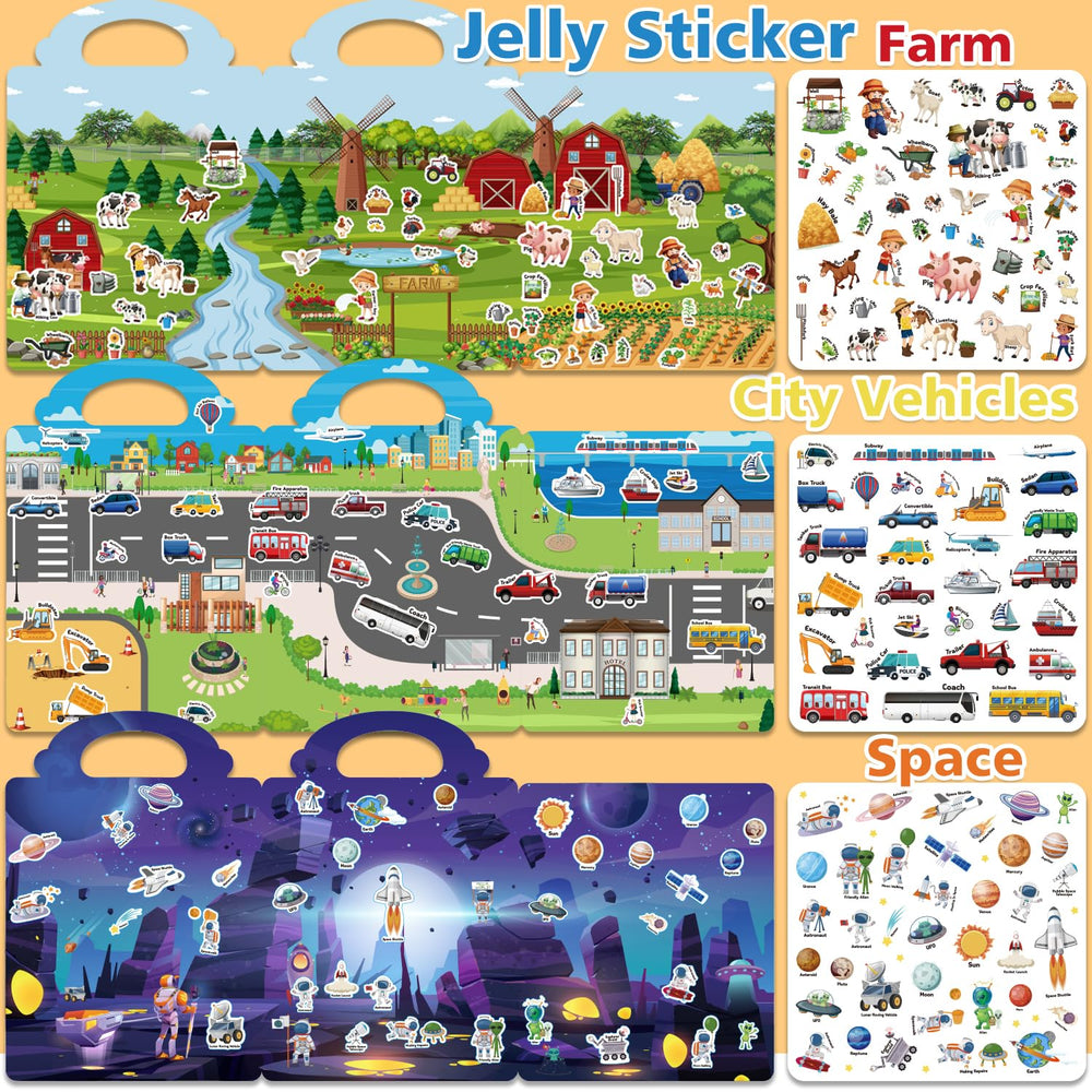 Creativetrees sticker book farm: farm scenes spark imagination with washable, reusable stickers.
