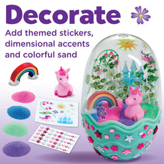 Creativity for Kids unicorn-themed accents support creative garden design.