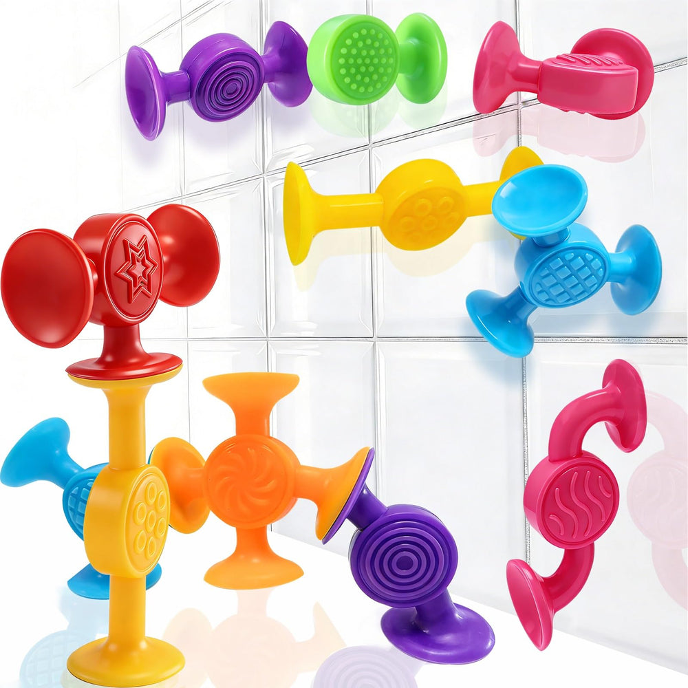 CreateView Toddlers suction bath toys: secure attachment and tactile play.