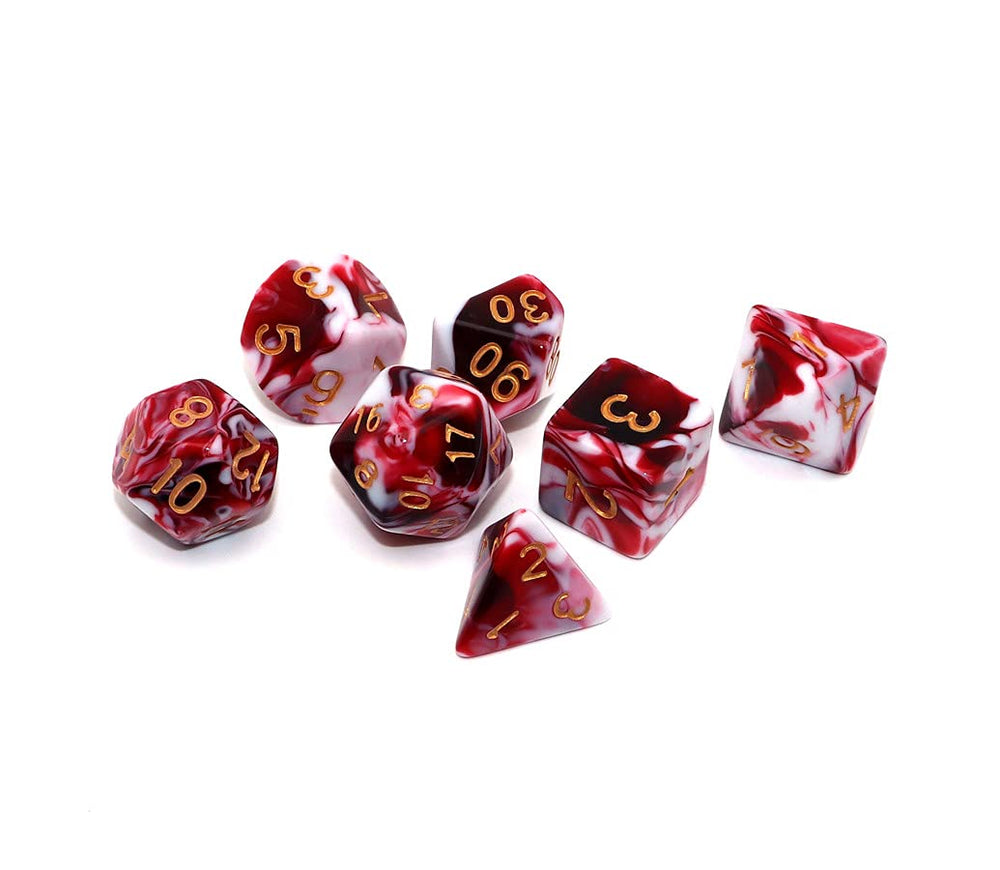CREEBUY D12 white-red die with gold pips for clear results