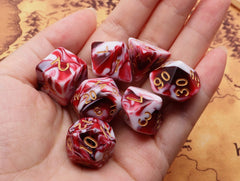 CREEBUY D6 die in red-white with high contrast pips