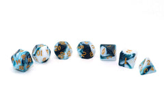 CREEBUY teal and white D&D D12 dice with bold gold engravings for clear results.