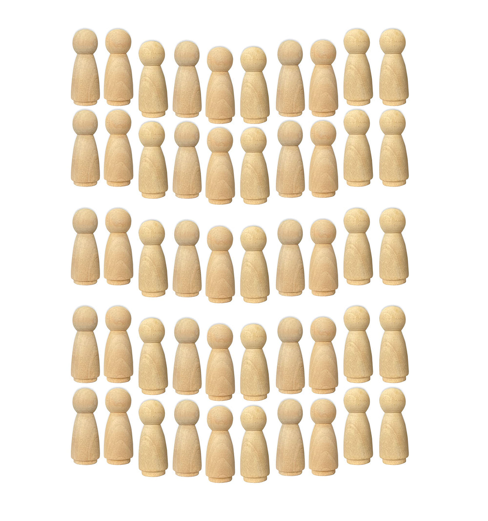 Cregugua unfinished wood dolls, 3/4 x 2 inch, perfect for painting and role-play crafts
