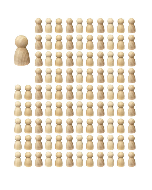 Cregugua wood peg dolls blank figures ready for painting and imaginative play.