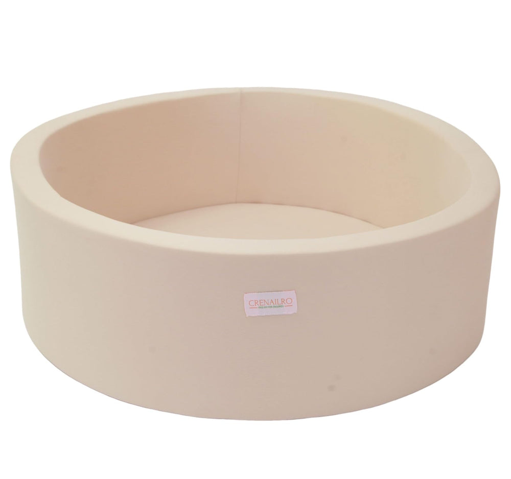 Crenailro beige foam ball pit for toddlers offers safe, soft play.