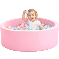 Crenailro foam ball pit with 35-inch diameter creates a safe indoor play space for toddlers.