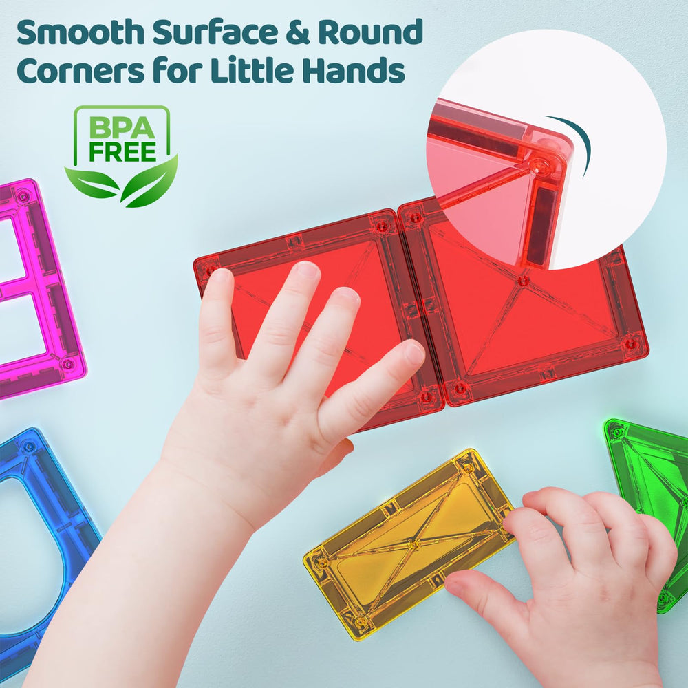 Crenova mini magnetic tiles used in a classroom activity encouraging collaboration.