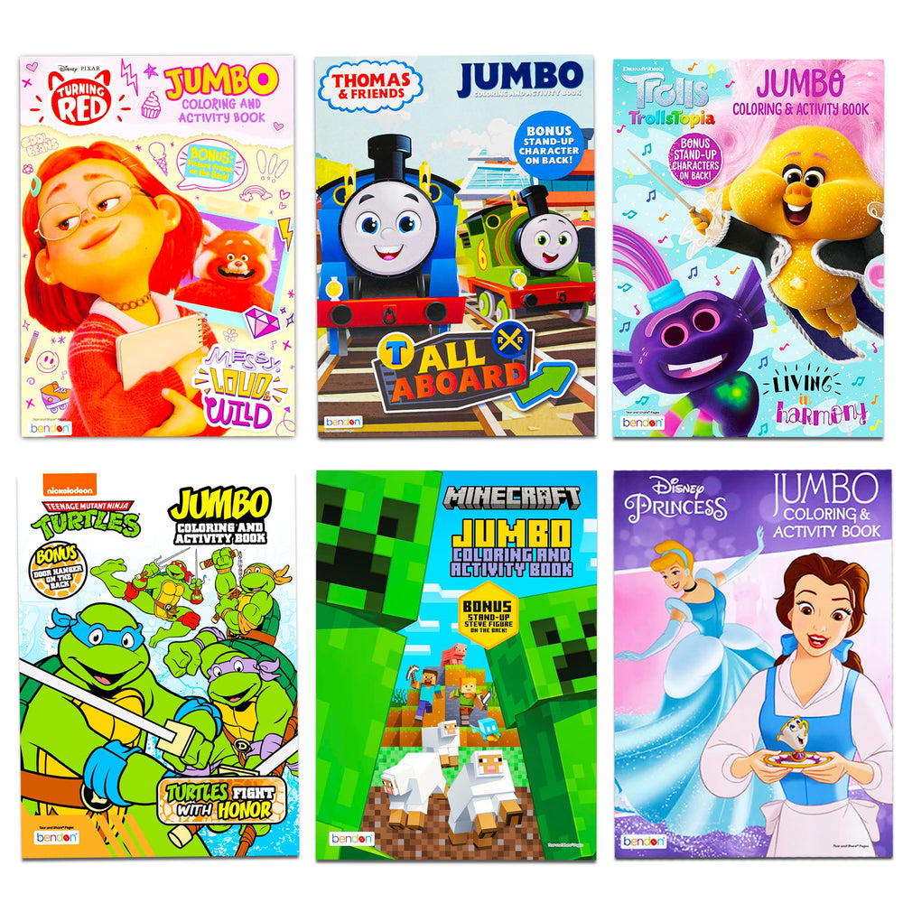 Interior sample of Crenstone bulk coloring books showing 32-page titles for extended coloring