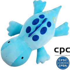 Crillop blue dinosaur head close-up—fixed weight for steady hugs.