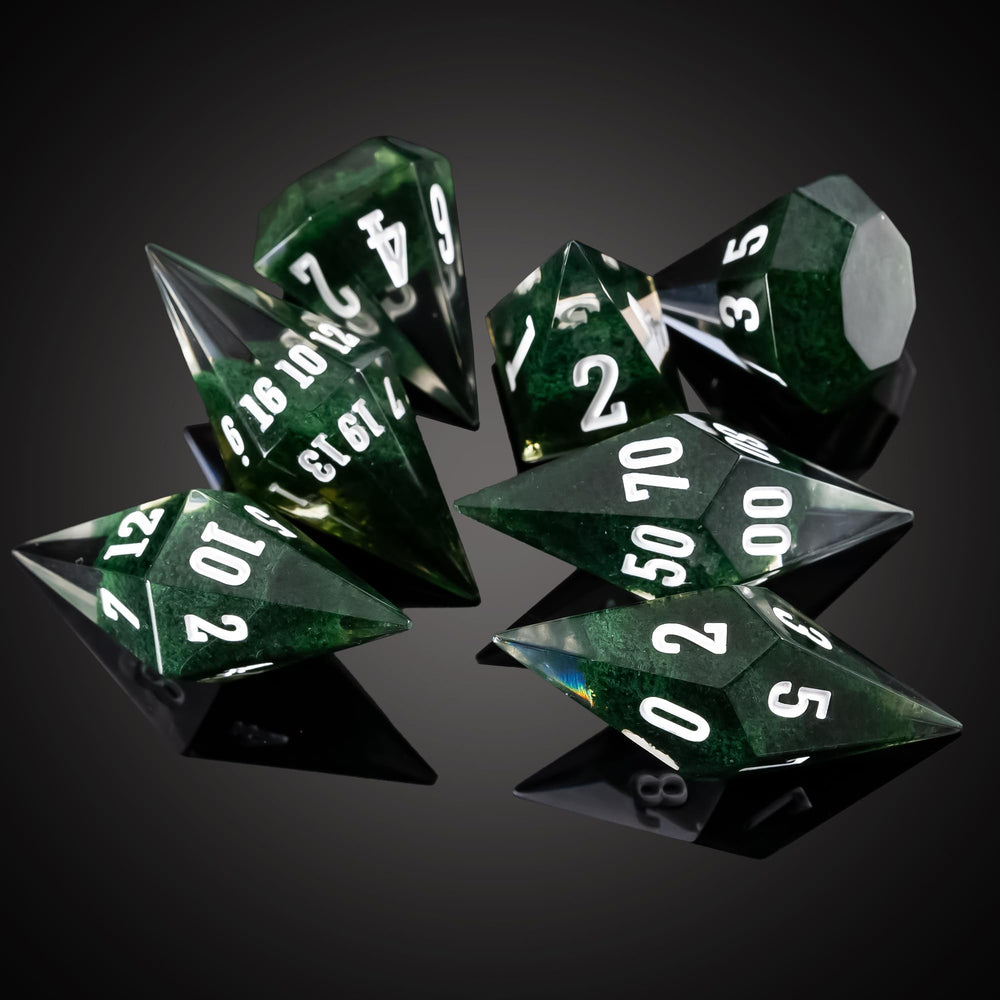 CRITALLIC transparent edge dice highlight sharp readable numbers
