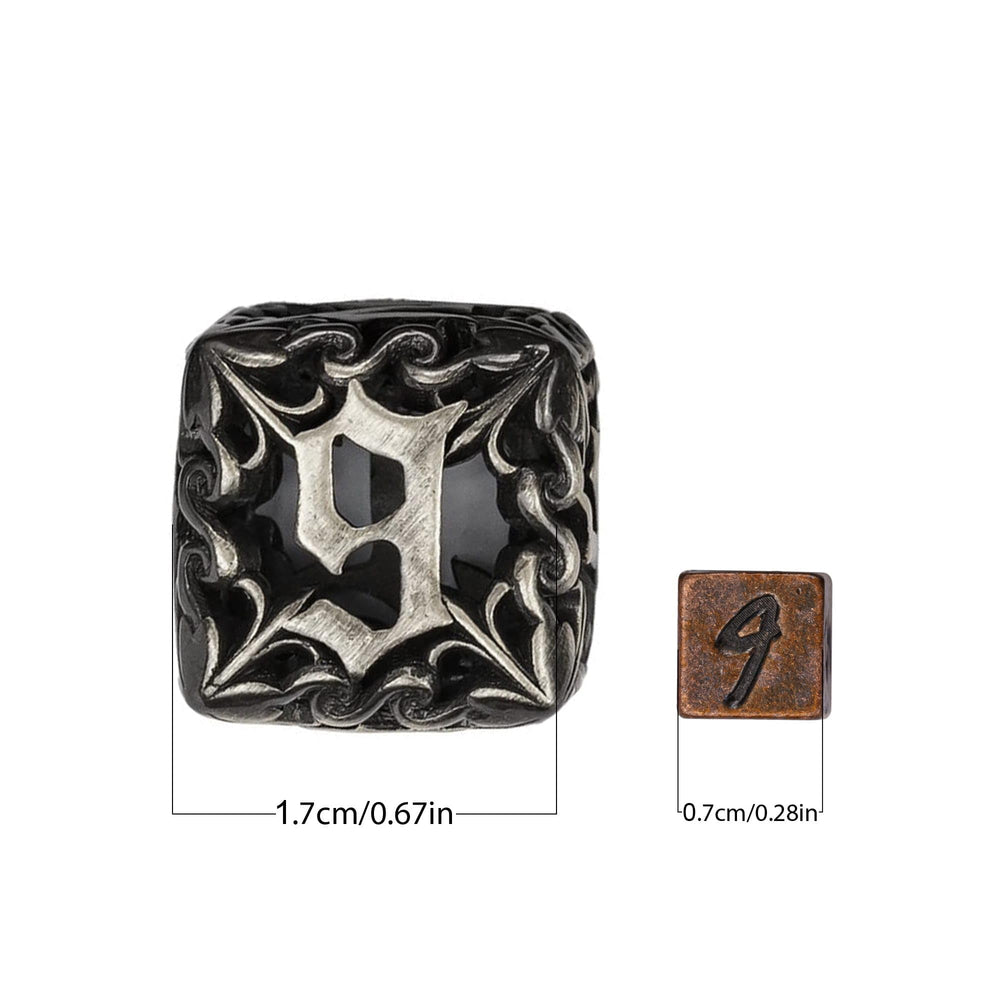 CRITALLIC DND dice close-up shows balanced readability for quick rolls.