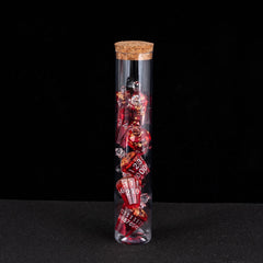 CRITALLIC red bottle glow highlights display-worthy dice.