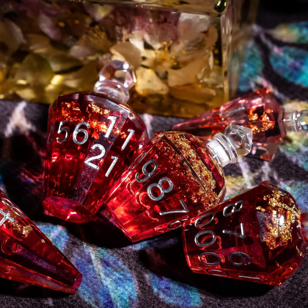 CRITALLIC table-ready dice set for D&D and other RPGs.