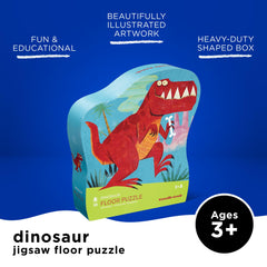 Crocodile Creek bright-colors-dinosaur-puzzle highlights bold artwork that engages kids in color recognition.