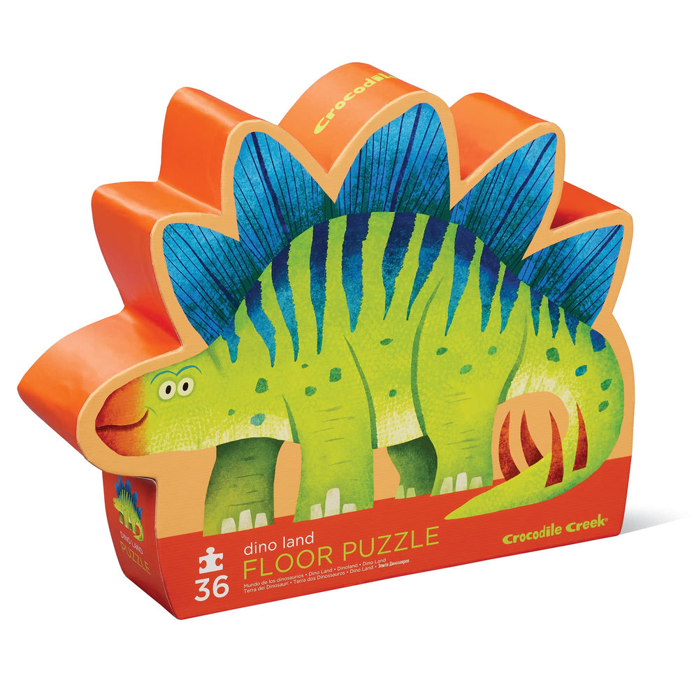 Crocodile Creek Dino Land puzzle box with sturdy storage for easy cleanup.