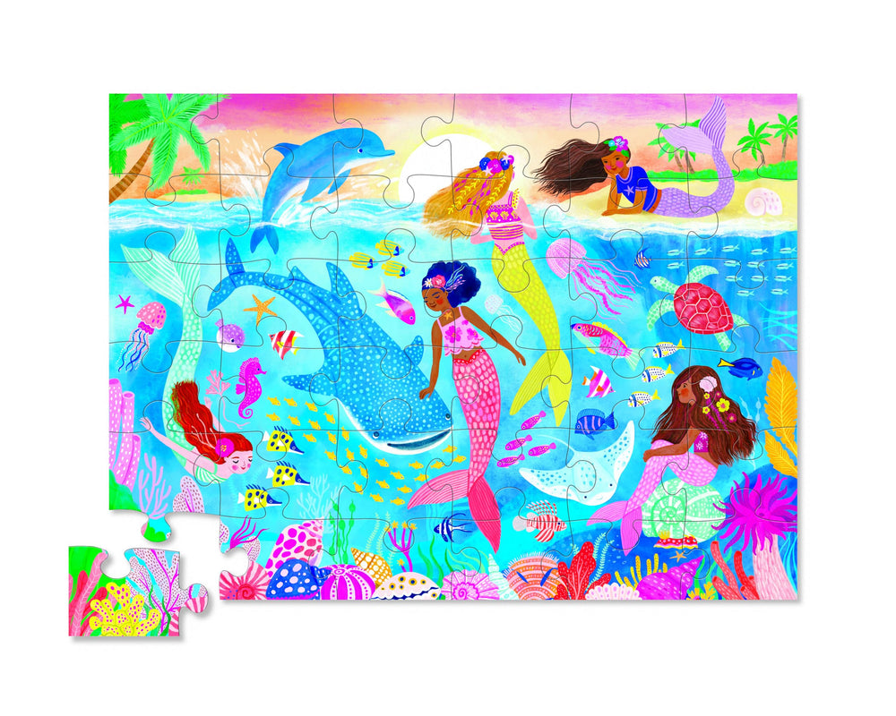 Crocodile Creek Mermaid Dreams puzzle art with vibrant, kid-friendly designs