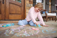 Crocodile Creek sidewalk chalk set showcases outdoor art and active play.