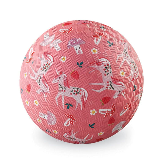 Crocodile Creek Unicorn Garden Ball close-up texture for easy grip during play.