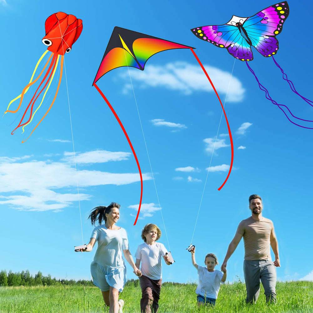 Crogift three-pack kites family beach day ready for outdoor play