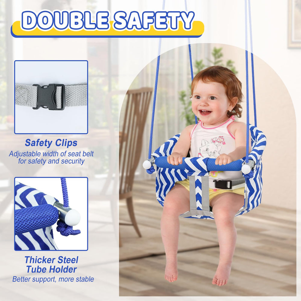 CROSDE Comfy toddler swing seat with adjustable rope for growing kids