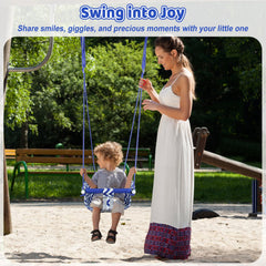 CROSDE Comfy toddler swing seat blue color for indoor or outdoor fun